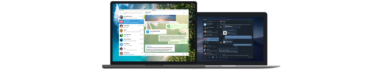 Telegram instalado em notebook e celular